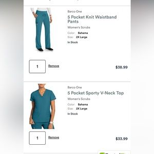 Caribbean blue/ Bahamas colored scrubs. 2xl. Barco one